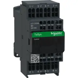 Power contactor, 4 pole, 25 A, 4 Form A (N/O), coil 24 VDC, spring-clamp connection, LC1DT253BD
