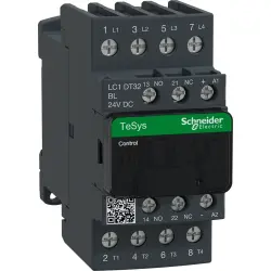 Power contactor, 4 pole, 32 A, 4 Form A (N/O), coil 24 VDC, screw connection, LC1DT32BL