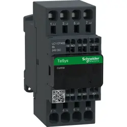 Power contactor, 4 pole, 40 A, 4 Form A (N/O), coil 24 VDC, spring-clamp connection, LC1DT403BL