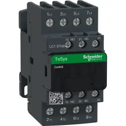 Power contactor, 4 pole, 40 A, 4 Form A (N/O), coil 24 VAC, screw connection, LC1DT40B7