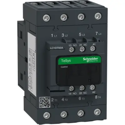 Power contactor, 4 pole, 60 A, 4 Form A (N/O), coil 48 VAC, screw connection, LC1DT60AE7 - 1