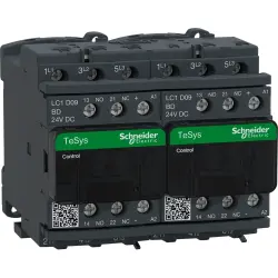 Reversing contactor, 3 pole, 9 A, 400 V, 3 Form A (N/O), coil 24 VDC, screw connection, LC2D09BD