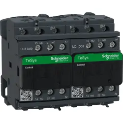Reversing contactor, 3 pole, 9 A, 400 V, 3 Form A (N/O), coil 48 VAC, screw connection, LC2D09E7
