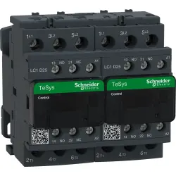 Reversing contactor, 3 pole, 25 A, 400 V, 3 Form A (N/O), coil 48 VAC, screw connection, LC2D25E7