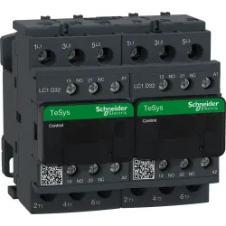 Reversing contactor, 3 pole, 32 A, 400 V, 3 Form A (N/O), coil 230 VAC, screw connection, LC2D32P7