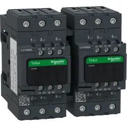 Reversing contactor, 3 pole, 65 A, 400 V, 3 Form A (N/O), coil 230 VAC, screw connection, LC2D65AP7