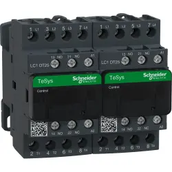 Reversing contactor, 4 pole, 25 A, 4 Form A (N/O), coil 230 VAC, screw connection, LC2DT25P7