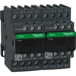 Reversing contactor, 4 pole, 40 A, 4 Form A (N/O), coil 230 VAC, screw connection, LC2DT40P7