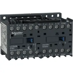 Reversing contactor, 3 pole, 6 A, 400 V, 3 Form A (N/O), coil 230 VAC, screw connection, LC2K0601P7