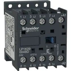 Power contactor, 4 pole, 20 A, 4 Form A (N/O), coil 24 VDC, screw connection, LP1K09004BD
