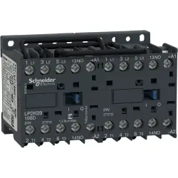 Reversing contactor, 3 pole, 9 A, 400 V, 3 Form A (N/O), coil 24 VDC, screw connection, LP2K0910BD