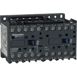 Reversing contactor, 3 pole, 6 A, 3 Form A (N/O), coil 24 VDC, screw connection, LP5K0601BW3