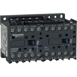 Reversing contactor, 3 pole, 9 A, 3 Form A (N/O), coil 24 VDC, screw connection, LP5K0901BW3
