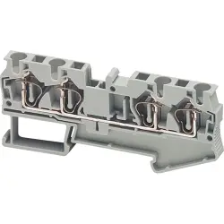 Terminal block, 4 pole, 0.2-4.0 mm², clamping points: 4, gray, spring balancer connection, 32 A, NSYTRR44