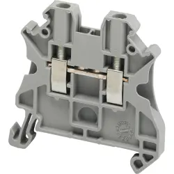 Terminal block, 2 pole, 0.2-2.5 mm², clamping points: 2, gray, screw connection, 24 A, NSYTRV22