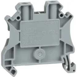 Terminal block, 2 pole, 0.2-4.0 mm², clamping points: 2, gray, screw connection, 32 A, NSYTRV42