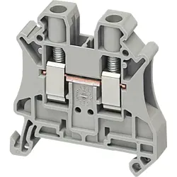 Terminal block, 2 pole, 0.2-6.0 mm², clamping points: 2, gray, screw connection, 41 A, NSYTRV62