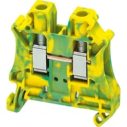 Ground terminal, 2 pole, 0.2-6.0 mm², clamping points: 2, green/yellow, screw connection, NSYTRV62PE
