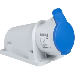 CEE wall socket, 3 pole, 16 A/200-250 V, blue, IP44, PKF16W423
