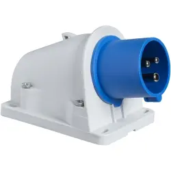 CEE wall plug, 3 pole, 16 A/200-250 V, blue, 6 h, IP44, PKX16W423