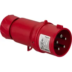 CEE plug, 5 pole, 32 A/380-415 V, red, 6 h, IP44, PKX32M435