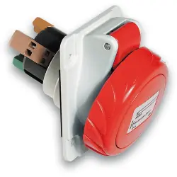 CEE surface-mounted socket, 5 pole, 16 A/380-415 V, red, IP67, PKY16F735