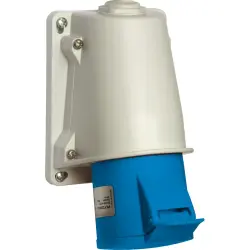 CEE wall socket, 3 pole, 16 A/200-250 V, blue, IP44, PKY16W423