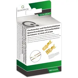 Cable connector assortment, faston plugs and sleeves 6.3 x 0.5 /1.5 to 2.5 mm², 100 pieces, 1908C187