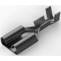 Uninsulated flat plug sleeve, 6.35 x 0.81 mm, 0.51 to 1.65 mm², AWG 20 to 15, brass, tin-plated, 5-160506-2