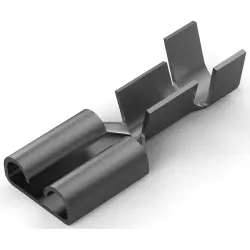 Uninsulated flat plug sleeve, 6.35 x 0.81 mm, 1.0 to 2.5 mm², AWG 17 to 14, brass, tin-plated, 1-160304-2
