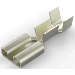 Uninsulated flat plug sleeve, 6.35 x 0.81 mm, 1.0 to 2.5 mm², AWG 17 to 14, steel, nickel-plated, 2-160304-4
