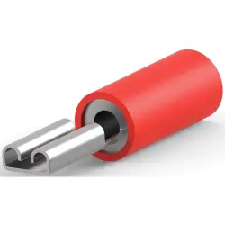 Insulated flat plug sleeve, 2.79 x 0.51 mm, 0.3 to 1.5 mm², AWG 22 to 16, brass, tin-plated, red, 165565-1