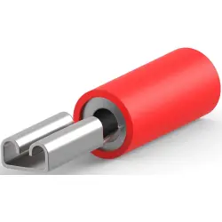 Insulated flat plug sleeve, 2.79 x 0.79 mm, 0.3 to 1.5 mm², AWG 22 to 16, brass, tin-plated, red, 165566-1