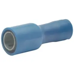 Insulated round plug sleeve, 5.00 mm, 1.5 to 2.5 mm², AWG 16 to 14, bronze, tin-plated, blue, 930