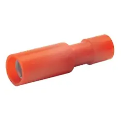 Insulated round plug sleeve, 4.00 mm, 0.5 to 1.0 mm², AWG 20 to 18, bronze, tin-plated, red, 920V