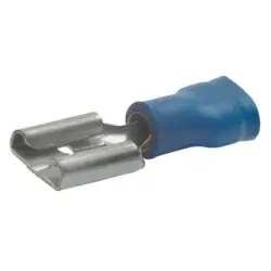Insulated flat plug sleeve, 7.7 x 0.8 mm, 1.5 to 2.5 mm², AWG 16 to 14, brass, tin-plated, blue, 7308