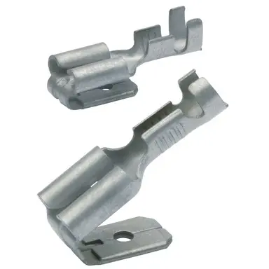 Uninsulated flat plug sleeve, 4.8 x 0.8 mm, 1.5 to 2.5 mm², AWG 16 to 14, brass, tin-plated, 18303AZ - 1