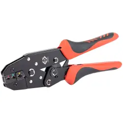 Ratchet crimping pliers for isolated connectors, 0.5-6.0 mm², AWG 20-10, C.K Tools T3682A