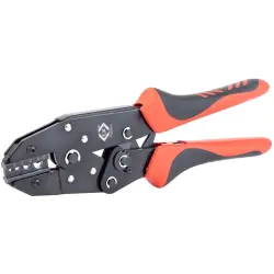 Ratchet crimping pliers for uninsulated connectors, 1.0-10 mm², AWG 16-8, C.K Tools T3697A