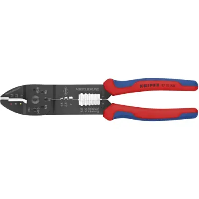 Crimping pliers for insulated cable lugs/connectors, 0.5-6.0 mm², AWG 20-10, Knipex 97 22 240 - 1