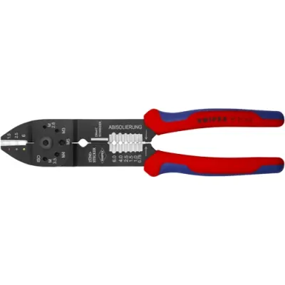 Crimping pliers for isolated connectors, 0.5-6.0 mm², AWG 20-10, Knipex 97 21 215 - 1