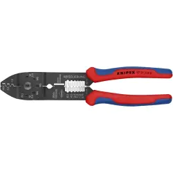 Crimping pliers for uninsulated, open connectors, 0.5-2.5 mm², AWG 20-14, Knipex 97 21 215 B