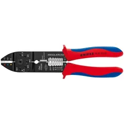 Crimping pliers for cable lugs/connectors, 0.5-6.0 mm², AWG 20-10, Knipex 97 21 215 C