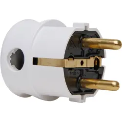 Schuko plug right-angled, 3 x 1.5 mm², white