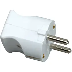 Schuko plug straight, one-piece housing, 3 x 1.5 mm², arctic white