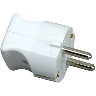 Schuko plug straight, one-piece housing, 3 x 1.5 mm², arctic white - 1