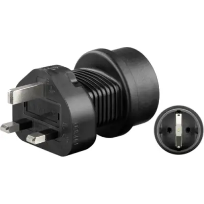 Line adapter 95307, ground contact socket CEE 7/4 to UK plug, max. 250 VAC/5.0 A, line fuse 5.0 A - 1