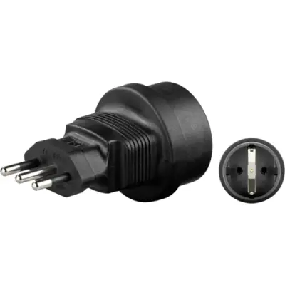 Line adapter, 95305, ground contact socket CEE 7/4 to Italian plug, max. 250 VAC/10 A - 1
