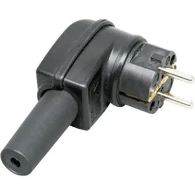 Schuko/CEE solid rubber angled plug - 1