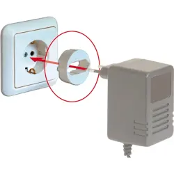 Outlet adapter, black, for flat plug power supply/german schuko-style socket outlet, 8821-004.01